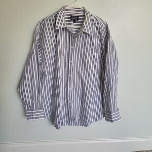 J. Crew Women's Size L Etienne Oversized Shirt Striped Cotton Poplin
